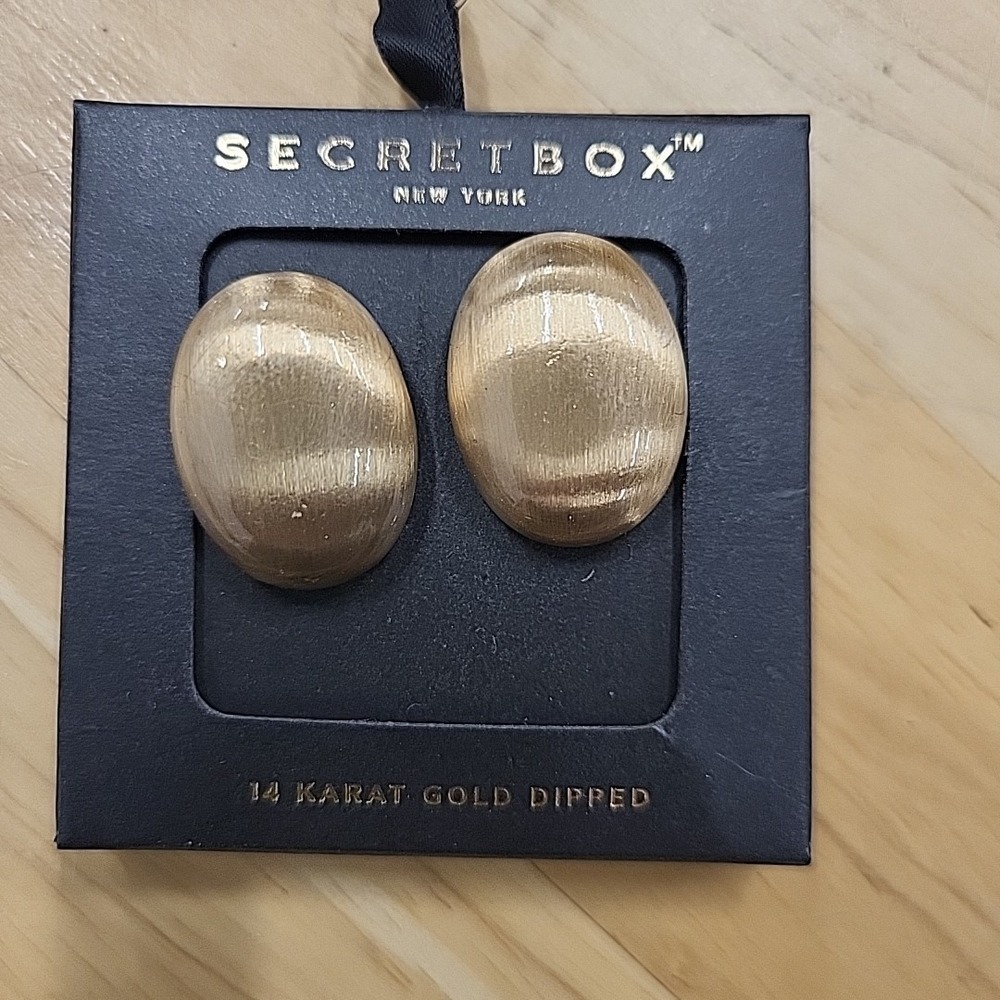 Secret Box 14 Karat Gold Dipped Stud Earrings